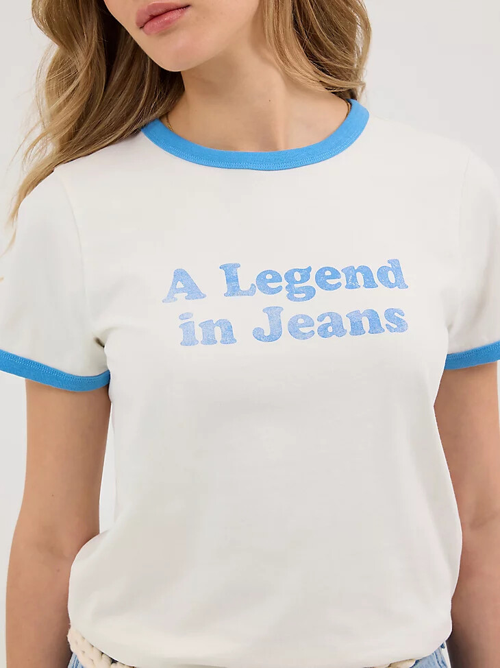 maglietta grafica legend da donna bianca vintage