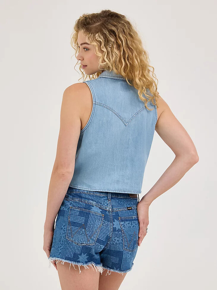 camicia da donna con nodo sul davanti in stile western misty