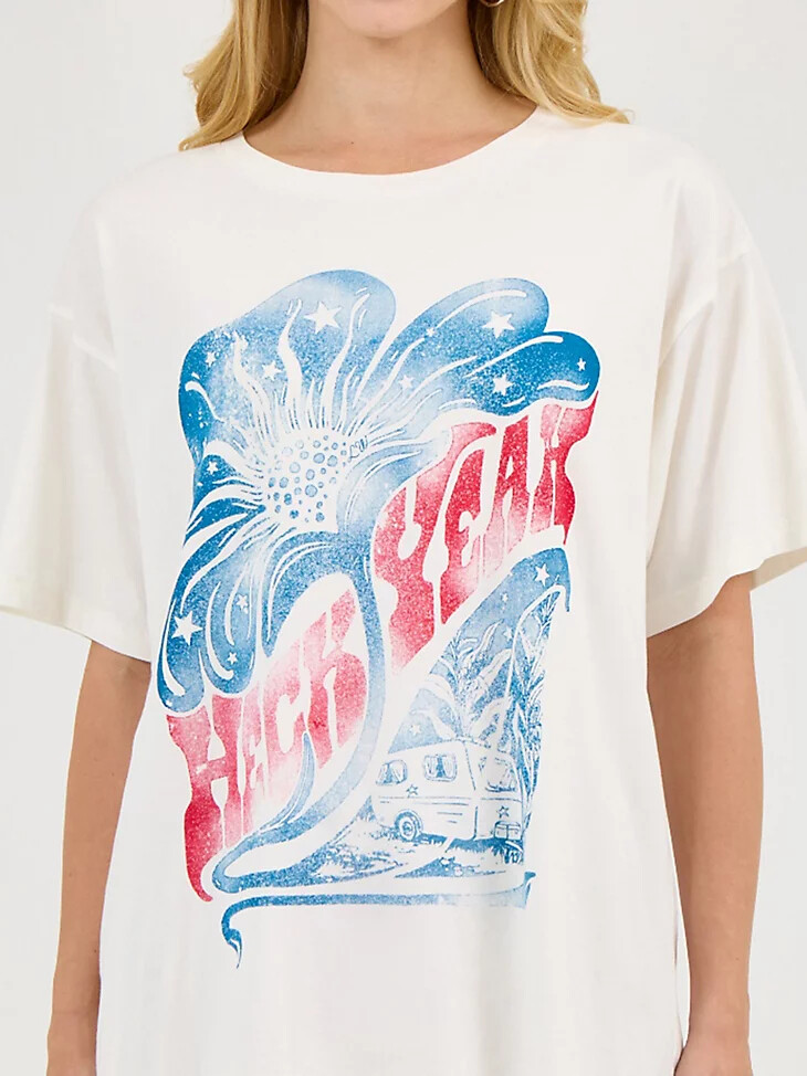 maglietta oversize wrangler x lainey wilson heck yeah heck yeah