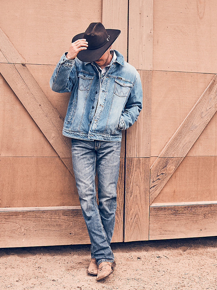 jeans bootcut slim fit wrangler retro da uomo layton