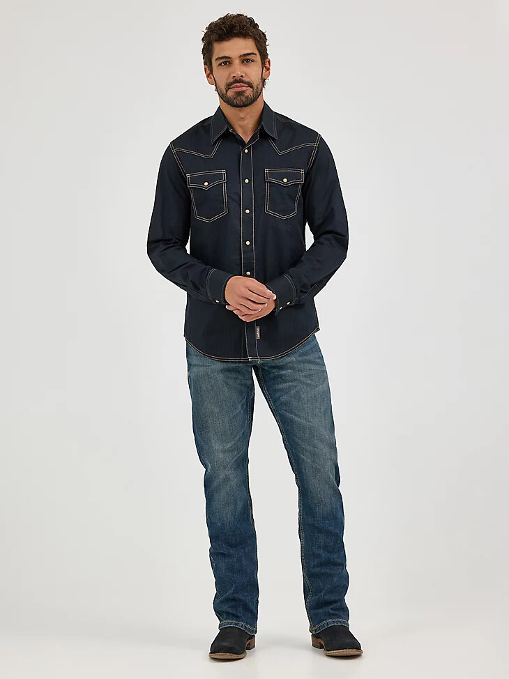 jeans bootcut slim fit wrangler retro da uomo layton