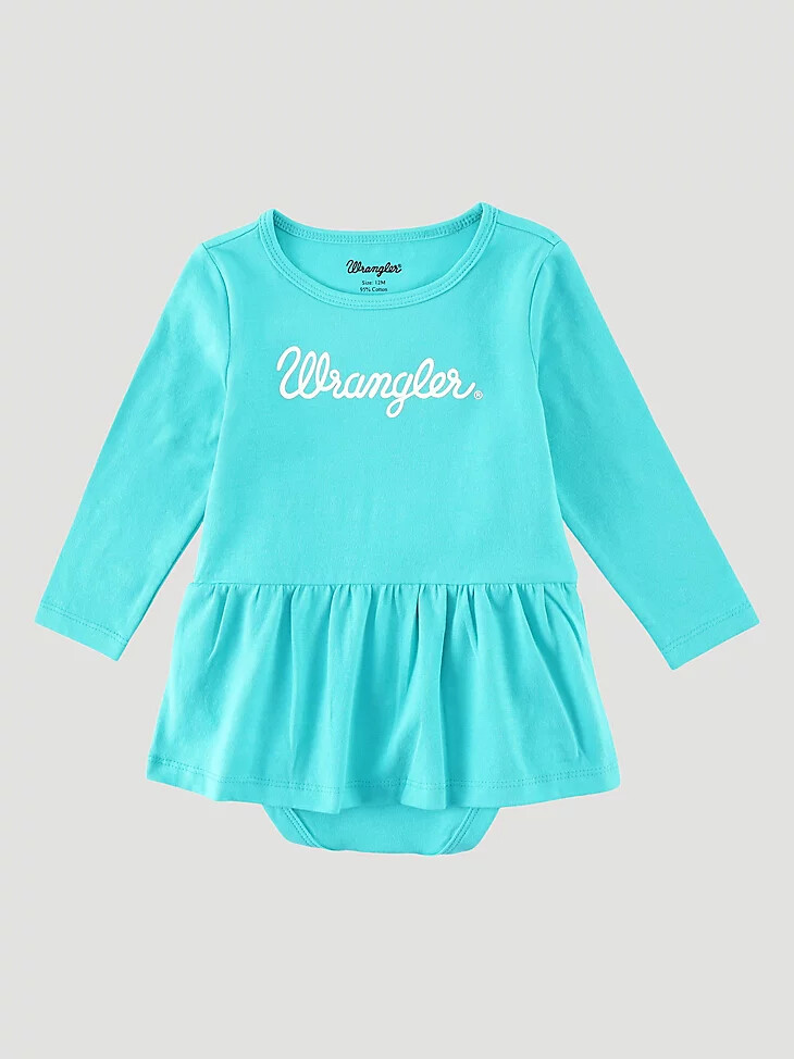 body con gonna e logo a maniche lunghe per bambina in ceramica