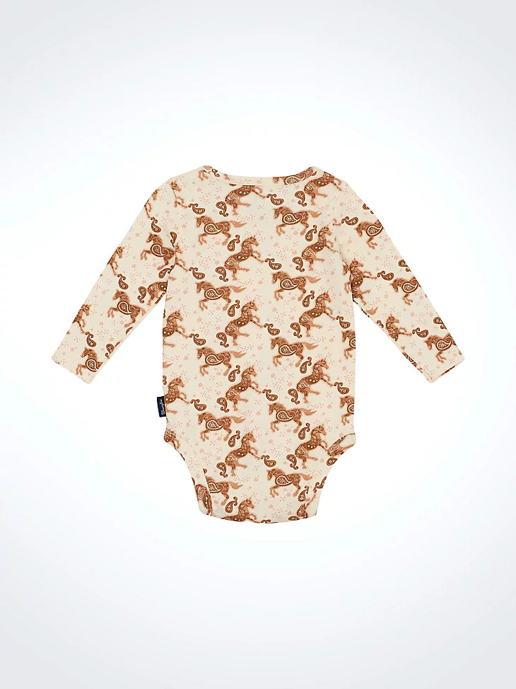 body con stampa western per bambina bianco