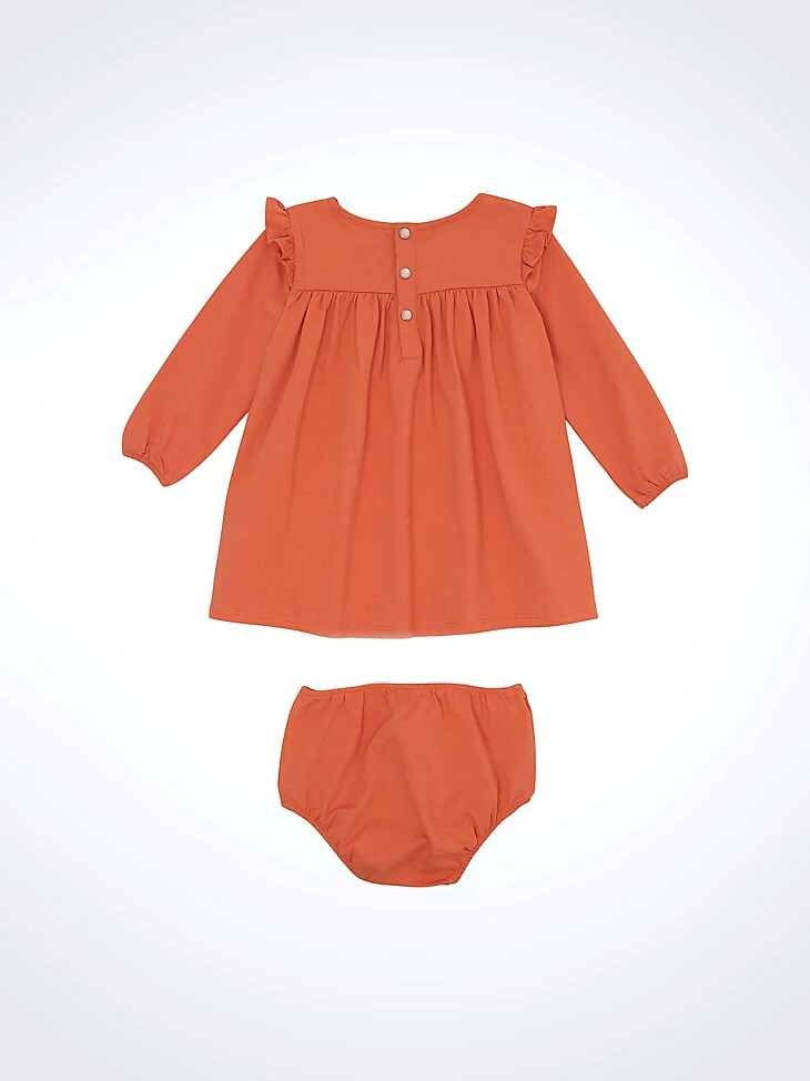 abito a trapezio con stampa western per bambina color corallo