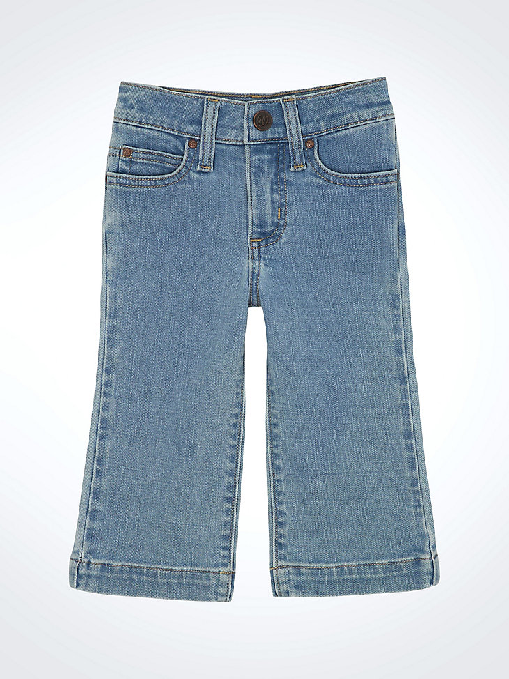 pantaloni a gamba larga per bambina colore oliva