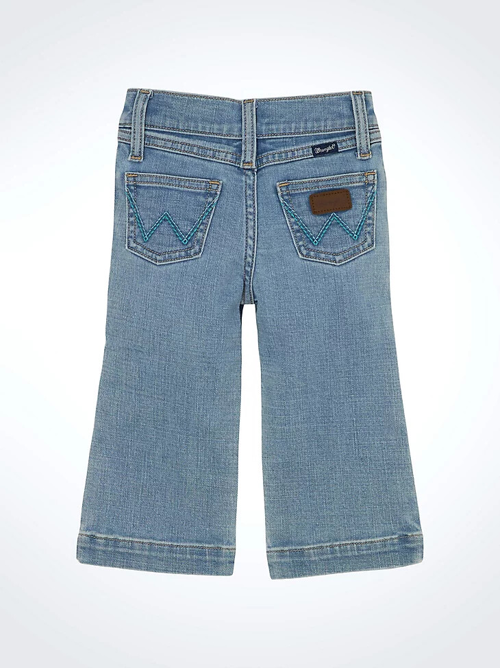 pantaloni a gamba larga per bambina colore oliva