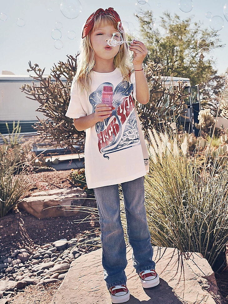 stivali wrangler x lainey wilson da bambina modello wrangler blue wash