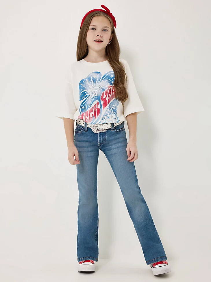 stivali wrangler x lainey wilson da bambina modello wrangler blue wash