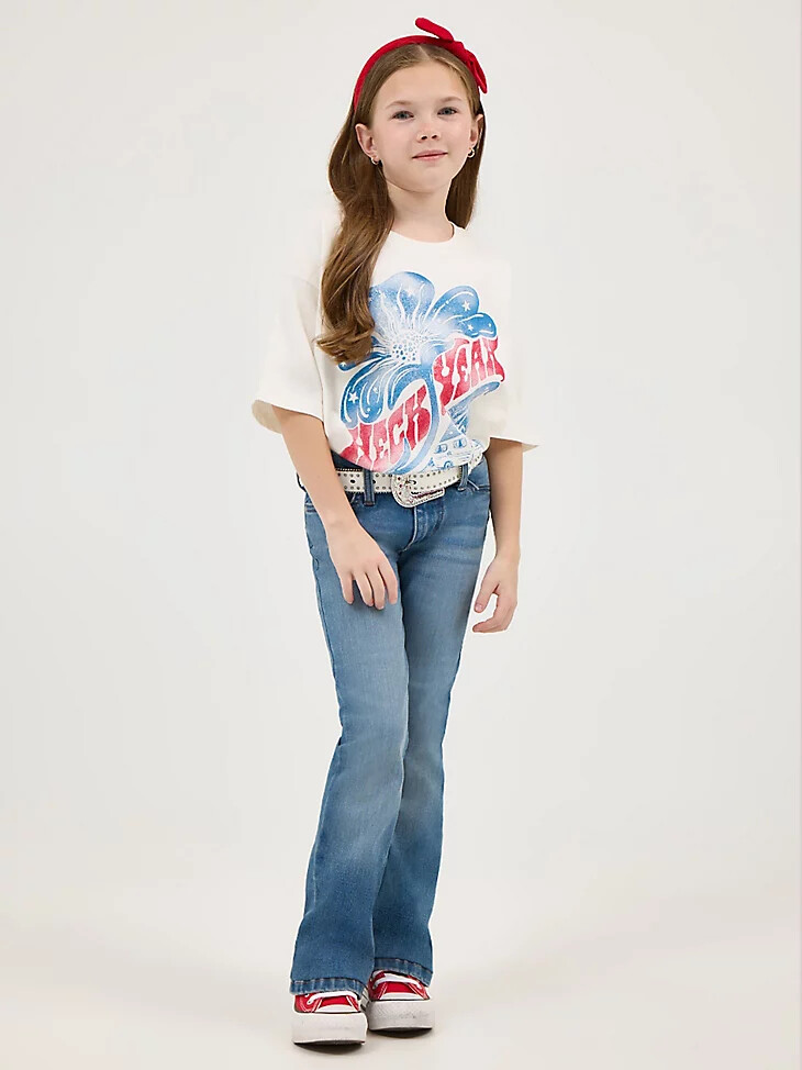 stivali wrangler x lainey wilson da bambina modello wrangler blue wash