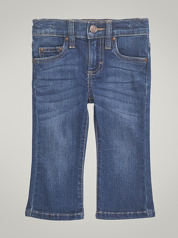 jeans denim a 5 tasche da bambina in stile western