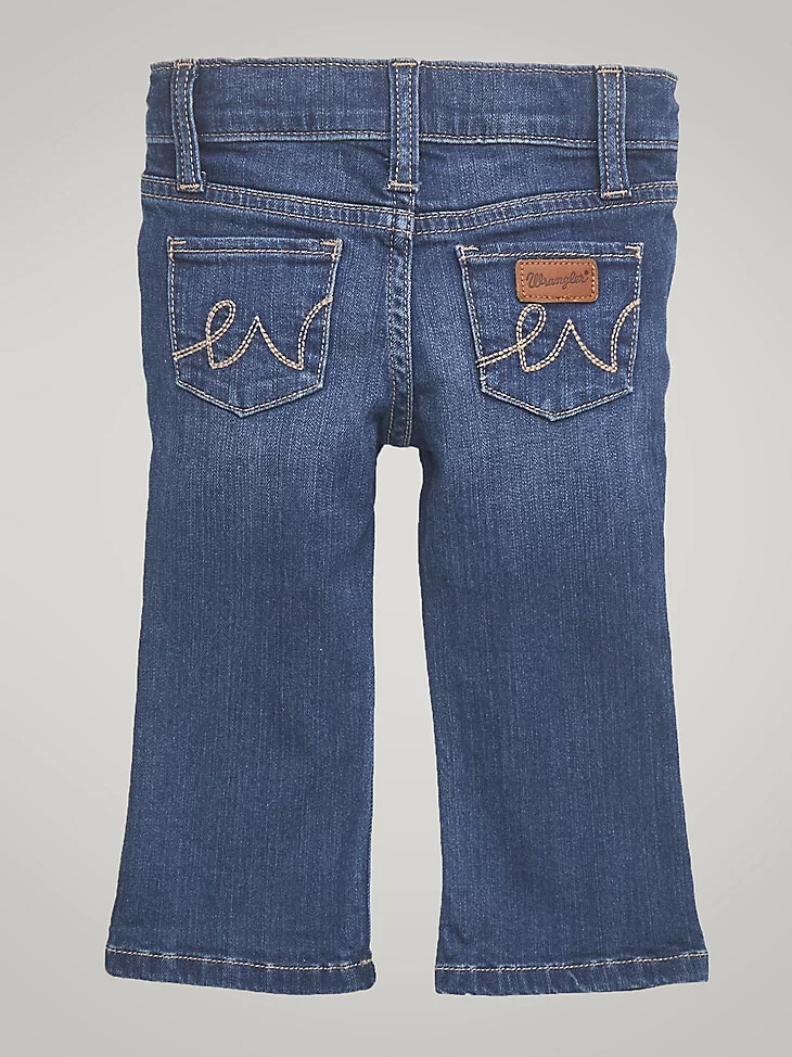 jeans denim a 5 tasche da bambina in stile western