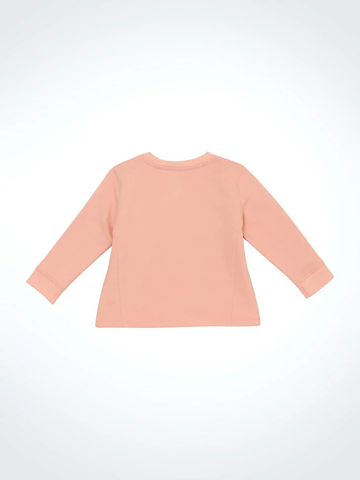 felpa girocollo con logo per bambina rosa