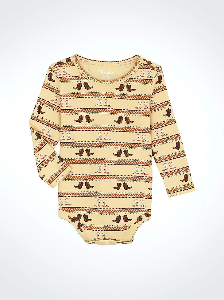 tuta con stampa western e stivali color cuoio per bambino