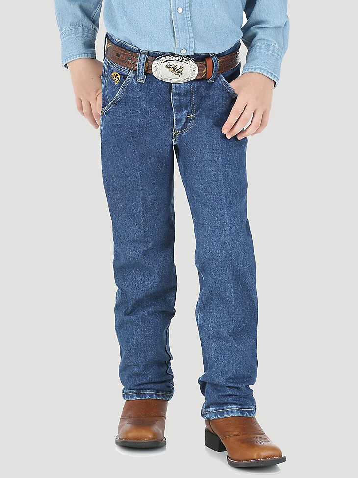 jeans wrangler george strait cowboy cut original fit da ragazzo 8-20 in denim pesante color pietra