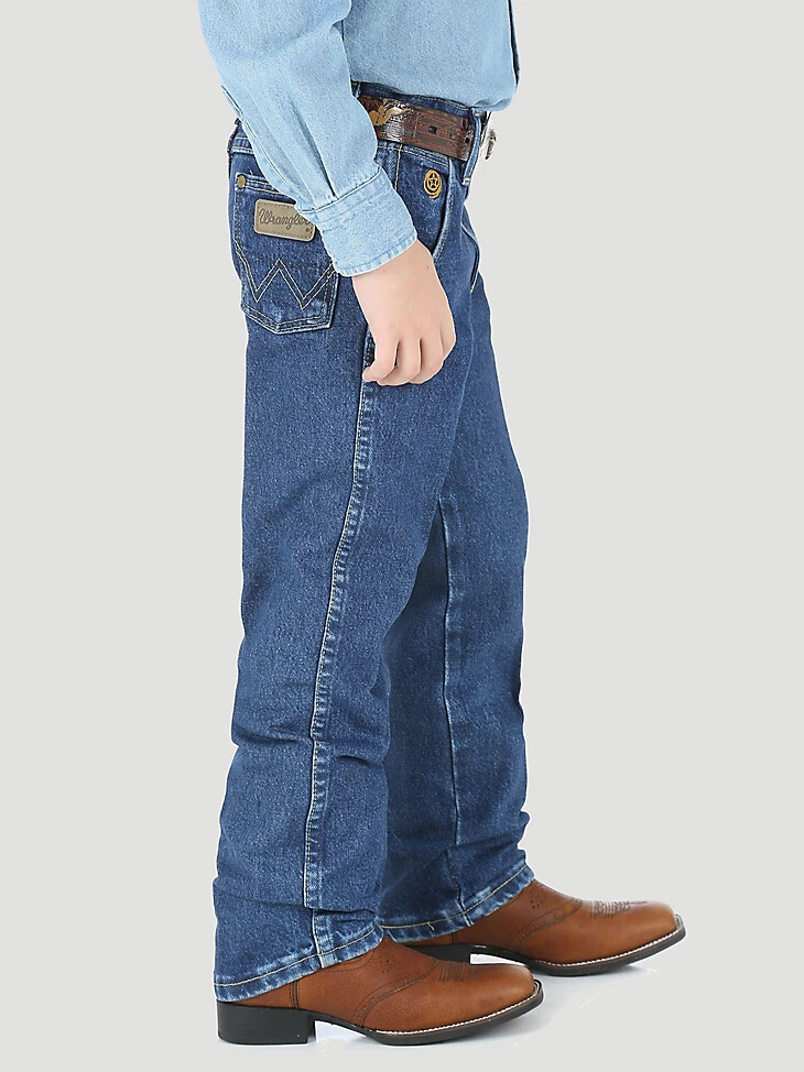 jeans wrangler george strait cowboy cut original fit da ragazzo 8-20 in denim pesante color pietra