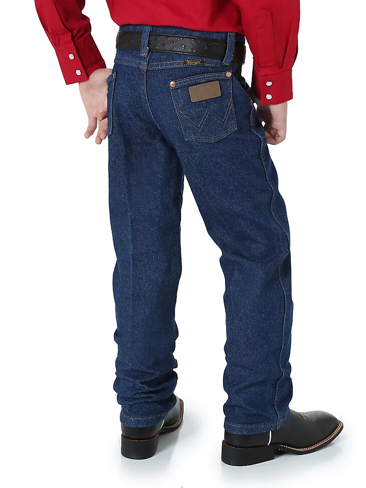 jeans wrangler cowboy cut original fit da ragazzo 8-20 prelavati indaco