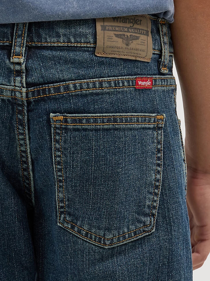 jeans wrangler five star classic straight fit da ragazzo 8-16 sunkissed denim