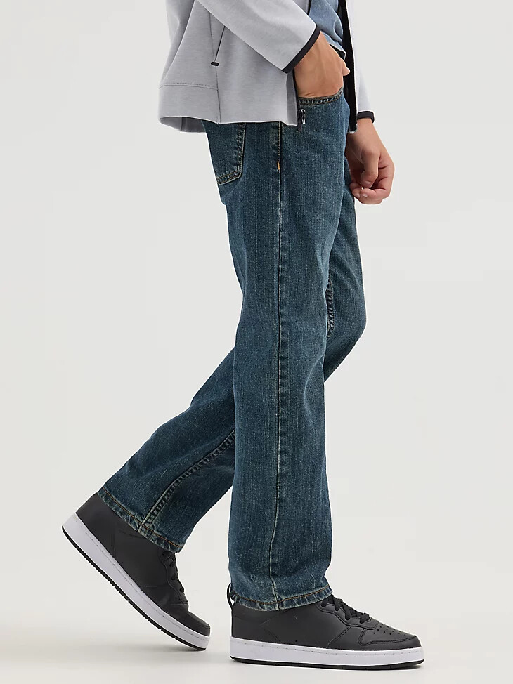 jeans wrangler five star classic straight fit da bambino husky sunkissed denim