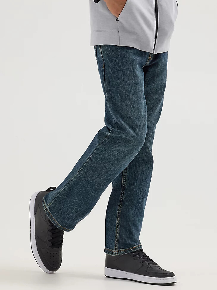 jeans wrangler five star classic straight fit da bambino 4-7 in denim baciato dal sole