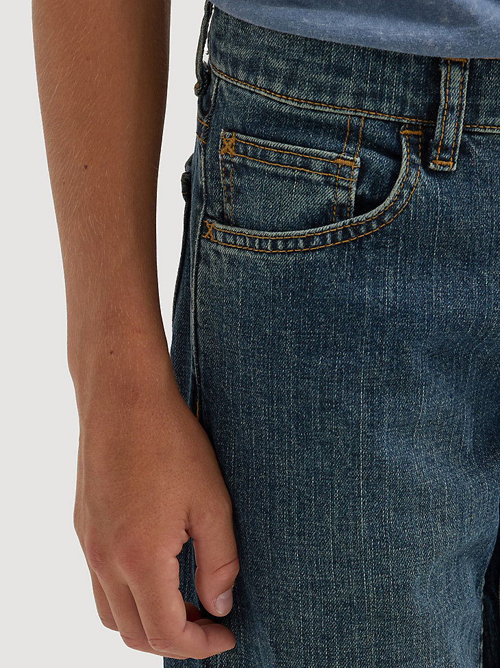 jeans wrangler five star classic straight fit da bambino 4-7 in denim baciato dal sole
