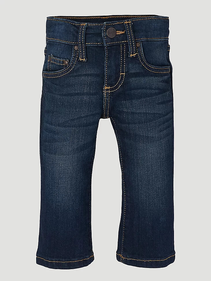 jeans western con vita regolabile per neonato blu scuro