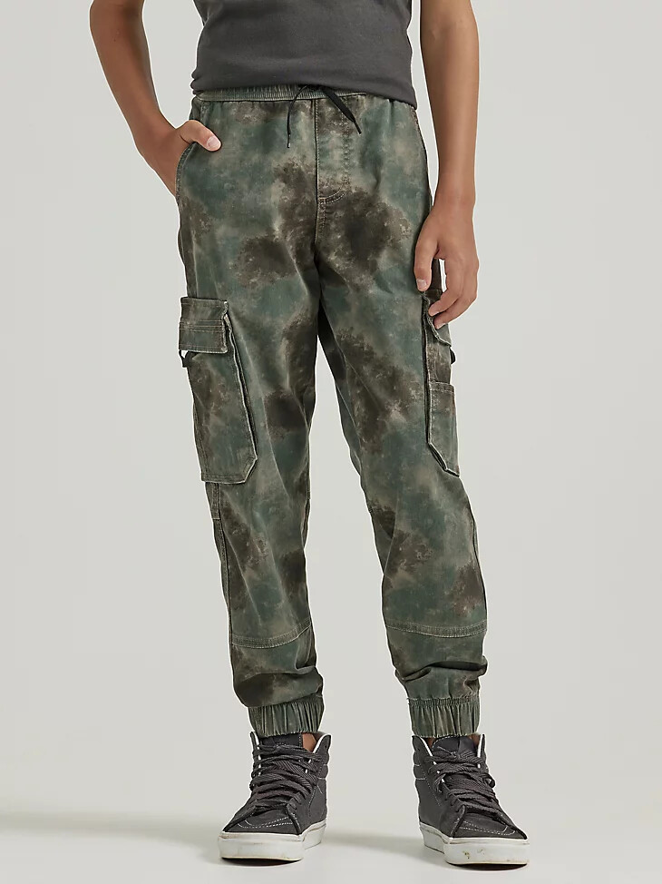 pantaloni cargo larghi da bambino 4-7 blurred camo forest