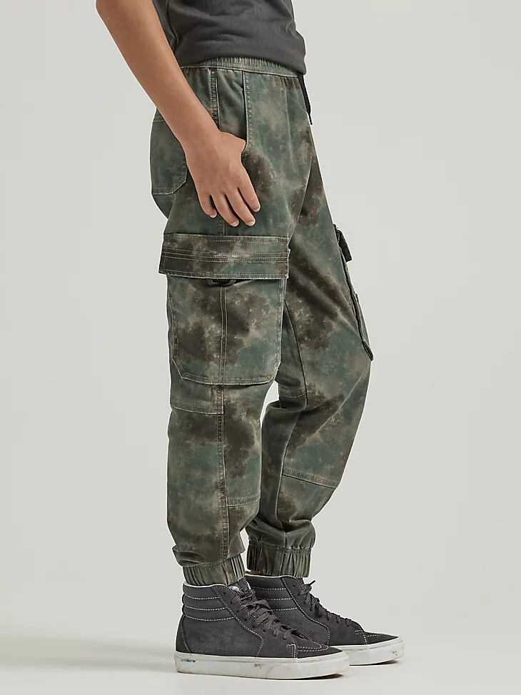 pantaloni cargo larghi da bambino 4-7 blurred camo forest