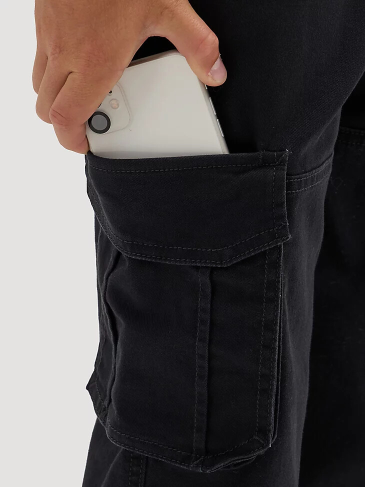 pantaloni cargo charge da ragazzo neri
