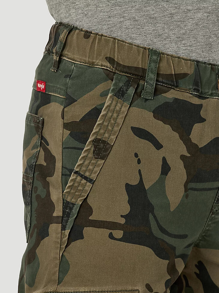 pantaloni cargo da ragazzo wrangler free to stretch gamer husky mimetici verde foresta