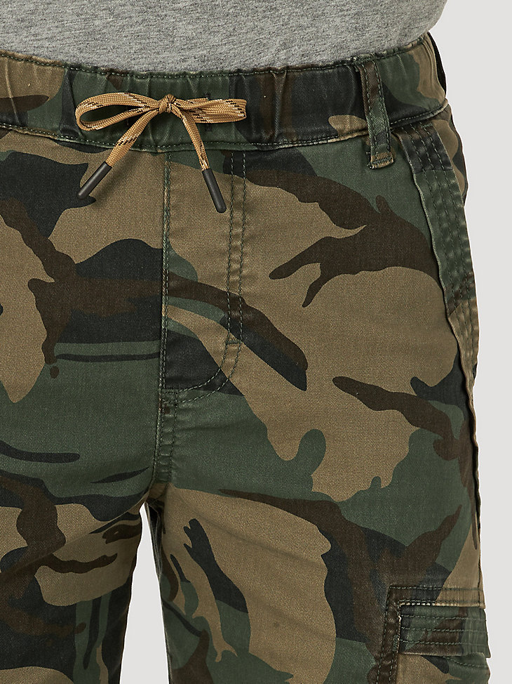pantaloni cargo da ragazzo wrangler free to stretch gamer husky mimetici verde foresta