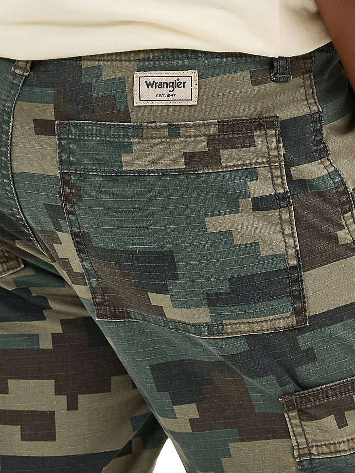 pantaloncini cargo da ragazzo gamer utility verde mimetico
