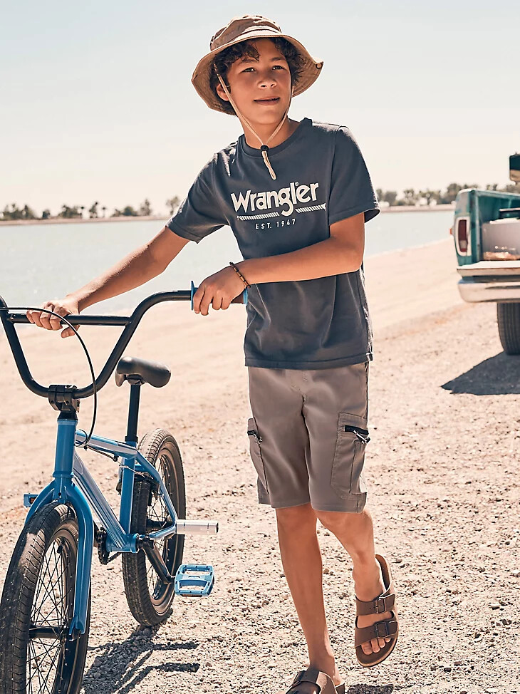 pantaloncini cargo wrangler tech da ragazzo colore quiet shade