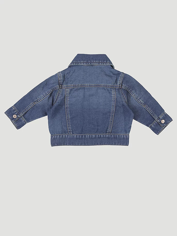giacca classica in denim a maniche lunghe per neonato blu scuro
