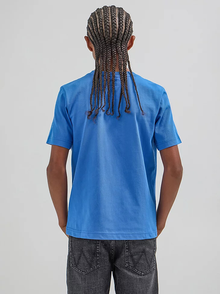 t-shirt speed club blu per bambini wrangler x hot wheels