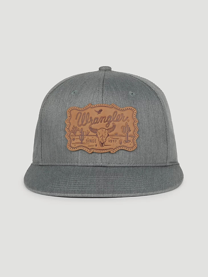 cappellino da baseball da uomo con toppa in pelle steerhead grigio