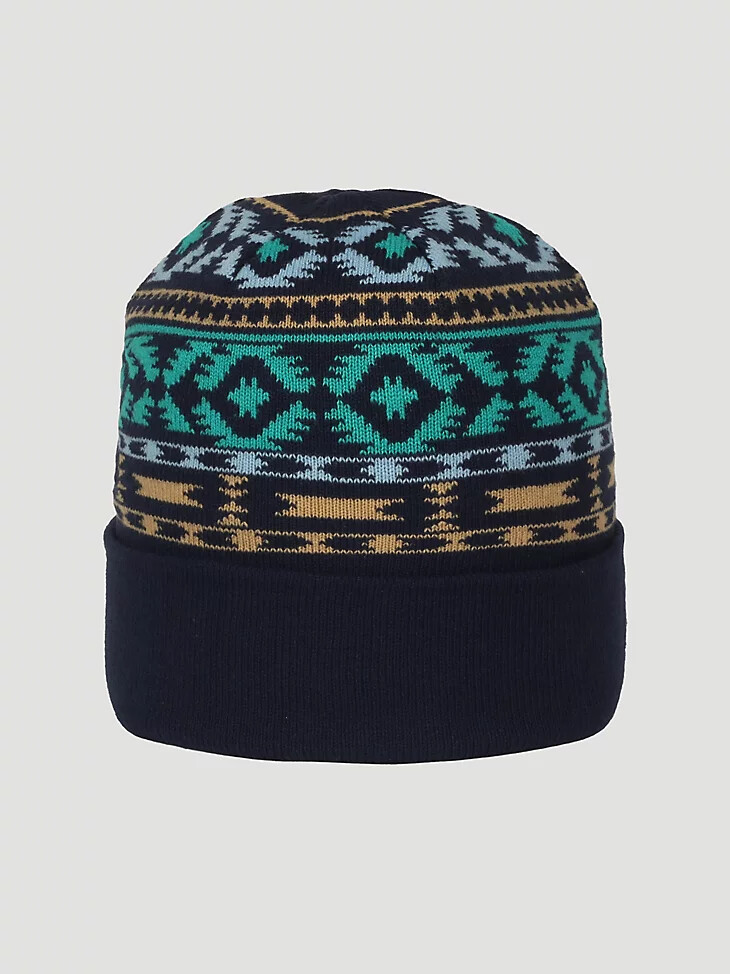 berretto da uomo con stampa southwest blu navyverde acqua