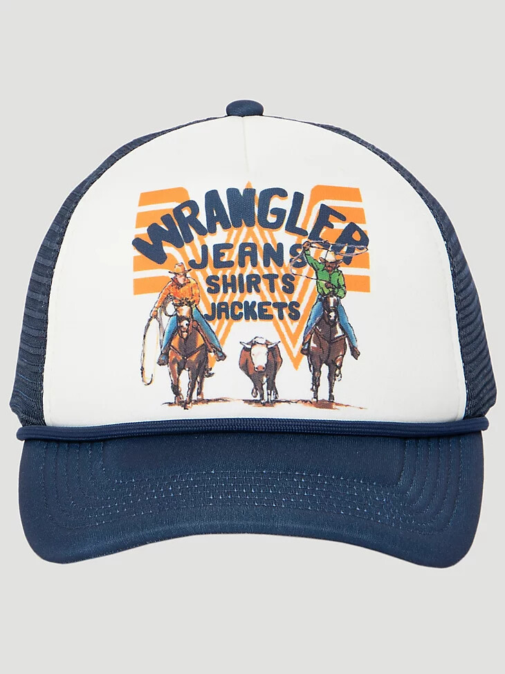 cappello da camionista pauly di wrangler x whataburger colore blu navy