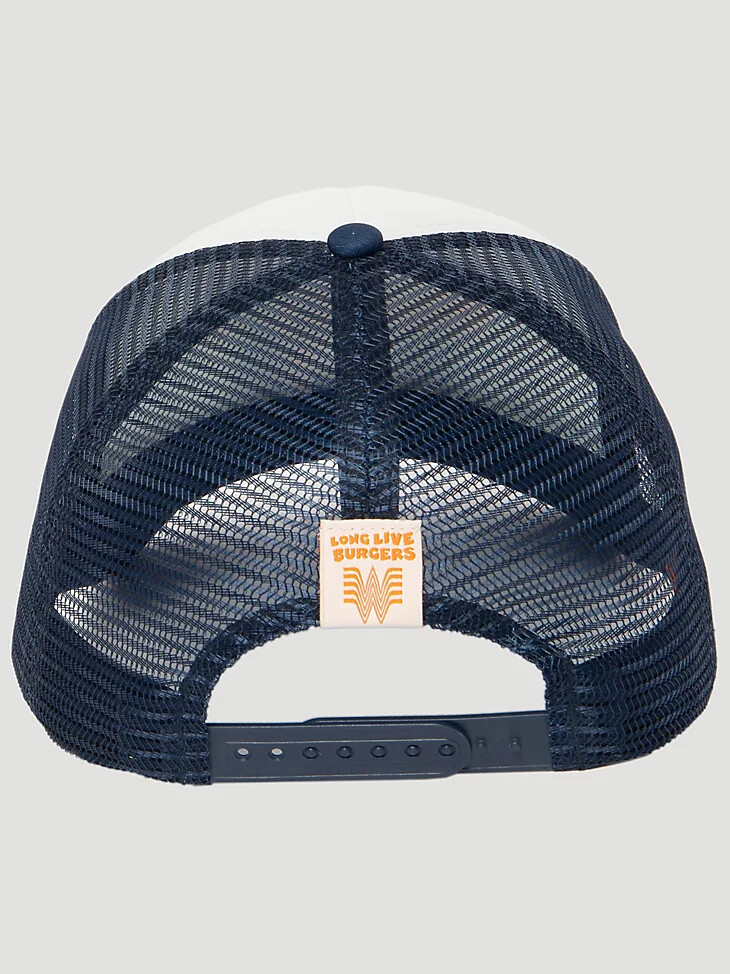 cappello da camionista pauly di wrangler x whataburger colore blu navy