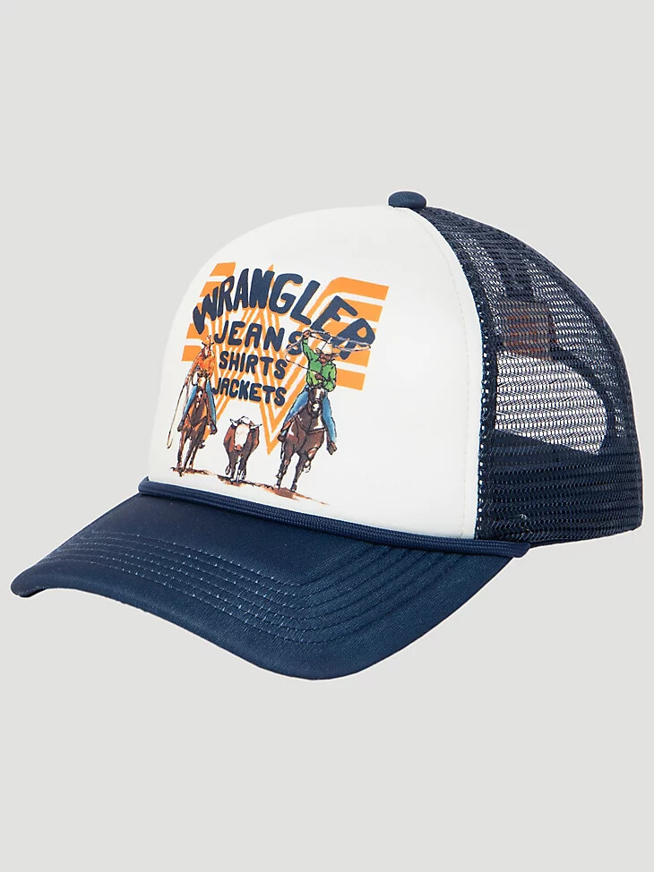 cappello da camionista pauly di wrangler x whataburger colore blu navy