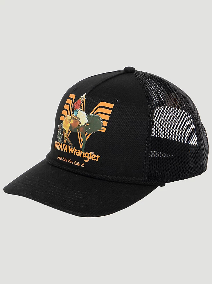 cappello da camionista saddle up wrangler x whataburger nero