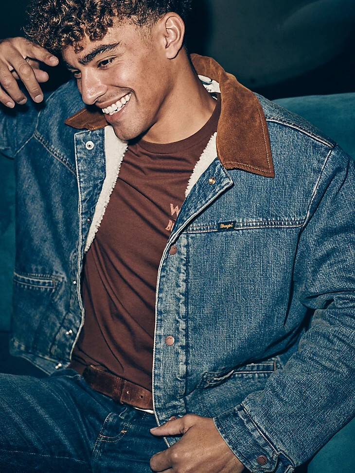 giacca da uomo wrangler x buffalo trace barrel house indaco consumato