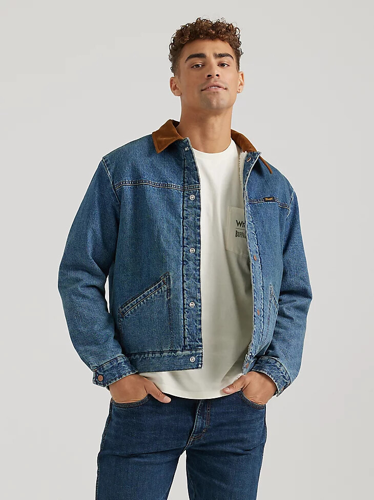 giacca da uomo wrangler x buffalo trace barrel house indaco consumato