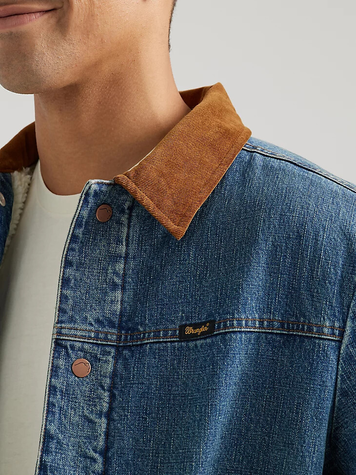 giacca da uomo wrangler x buffalo trace barrel house indaco consumato