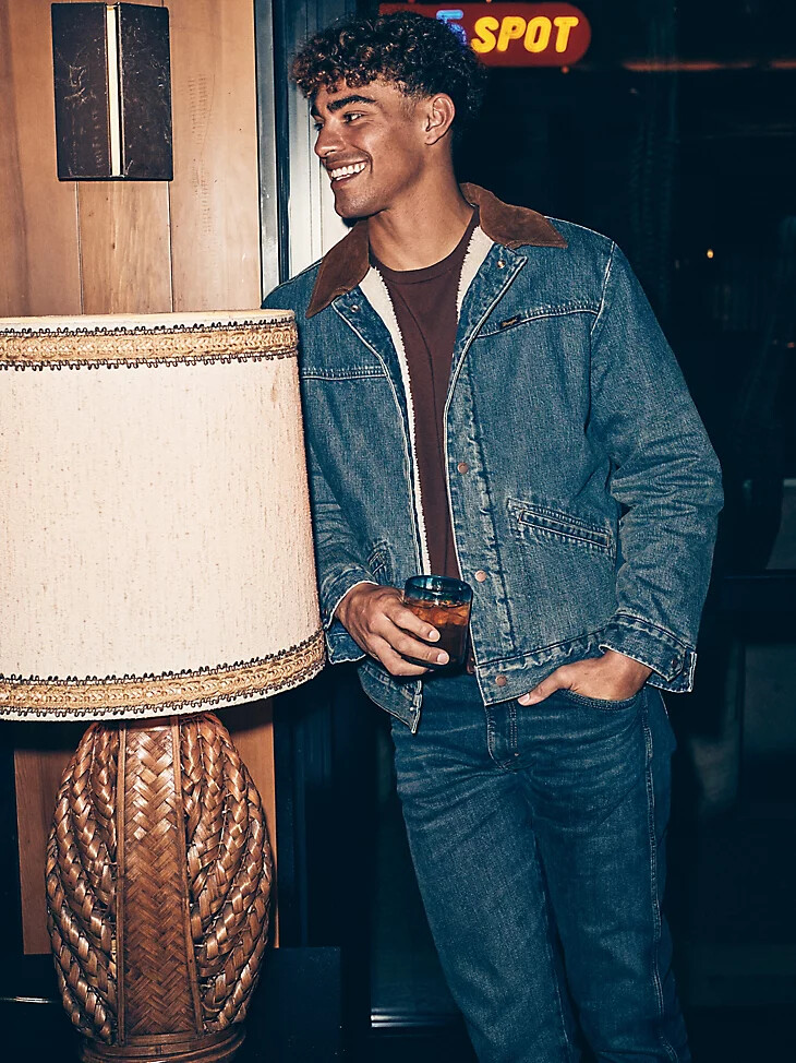 giacca da uomo wrangler x buffalo trace barrel house indaco consumato
