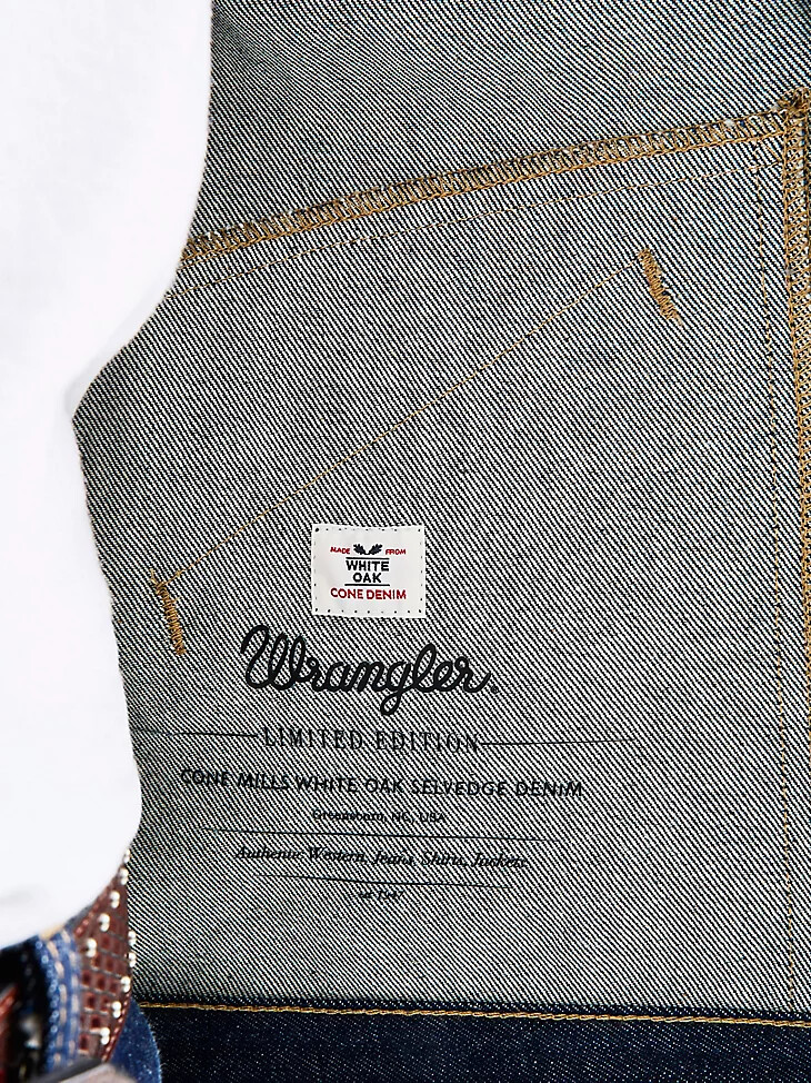 giacca da uomo cone denim white oak sevedge raw indigo