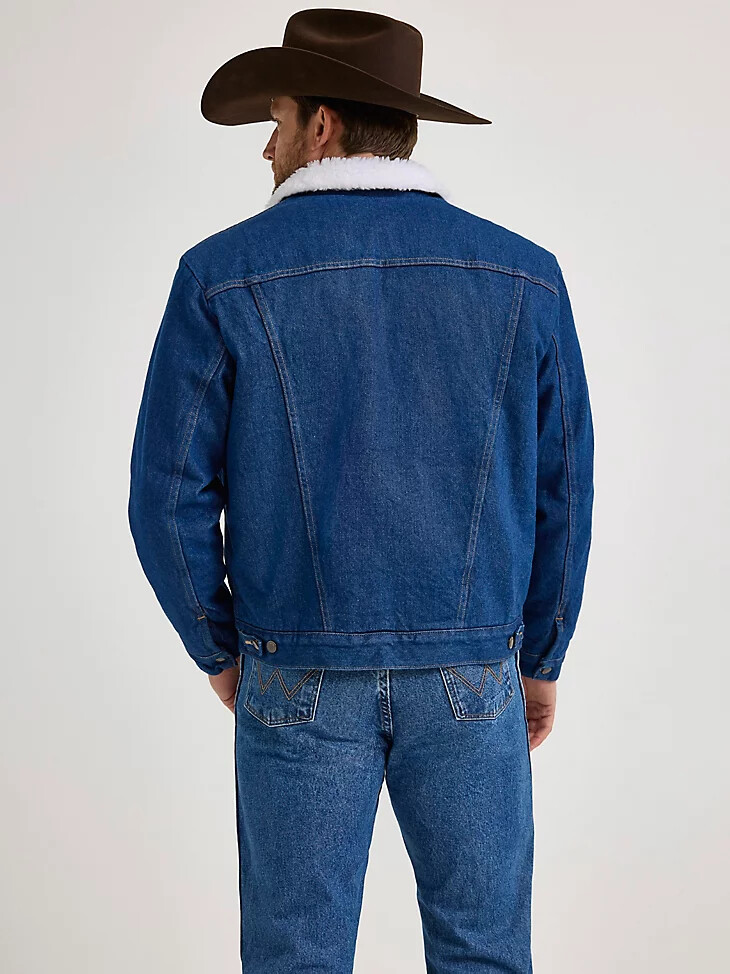 giacca in denim con fodera in sherpa western wrangler denim