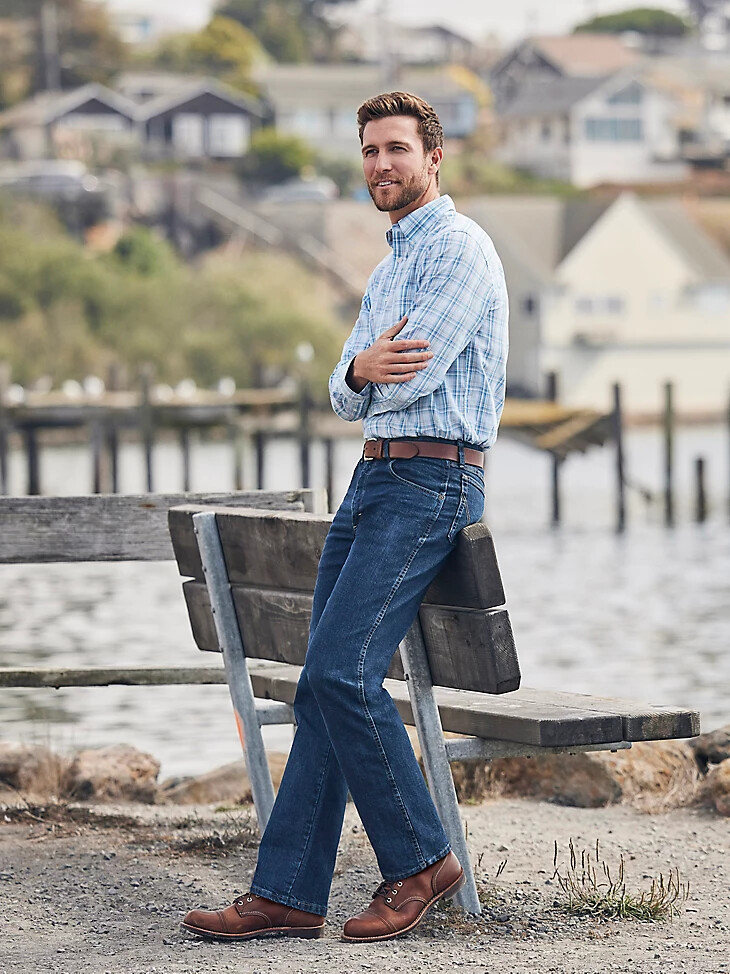 jeans wrangler rugged wear performance series relaxed fit dark stone