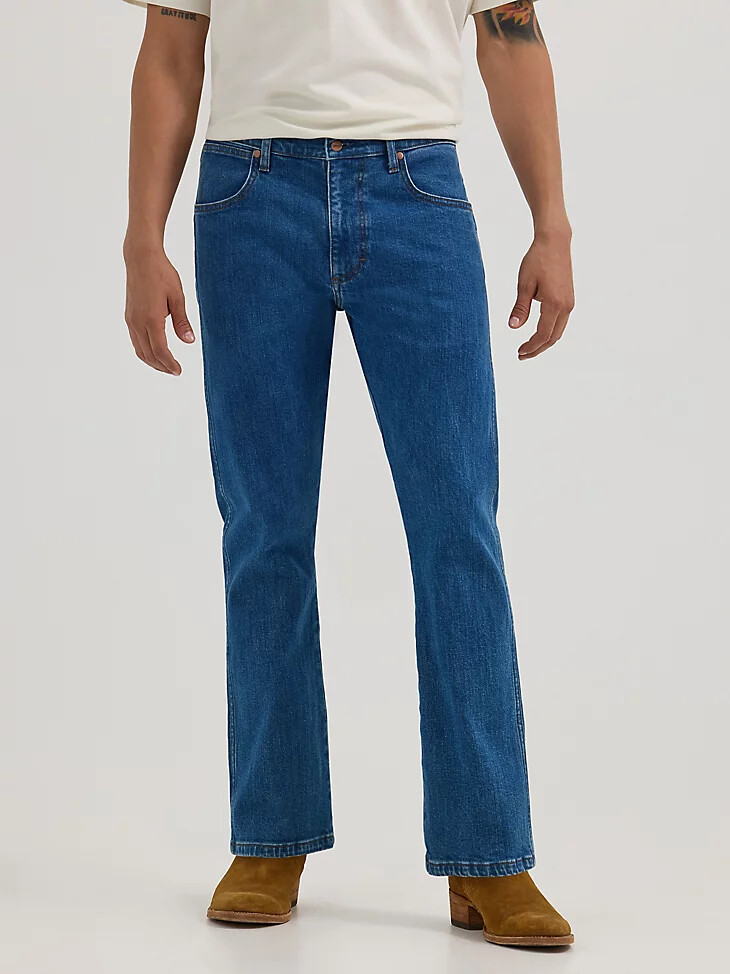 jeans bootcut da uomo lavaggio chiaro stile cowboy