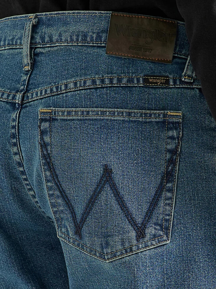 jeans bootcut rilassati da uomo lavaggio medio