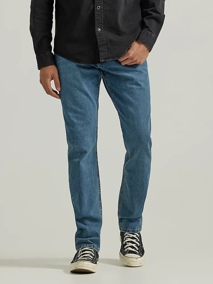 jeans bootcut rilassati da uomo lavaggio medio